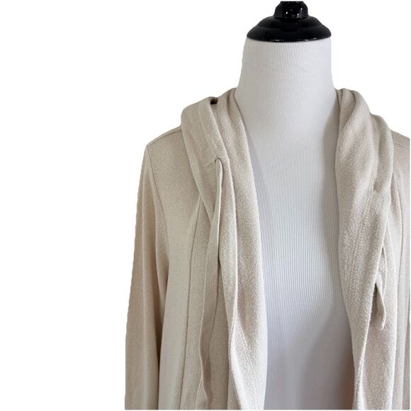 Z Supply Women's Sand Marled Hooded Open Front Cardigan Lightweight Size M - Picture 6 of 14
